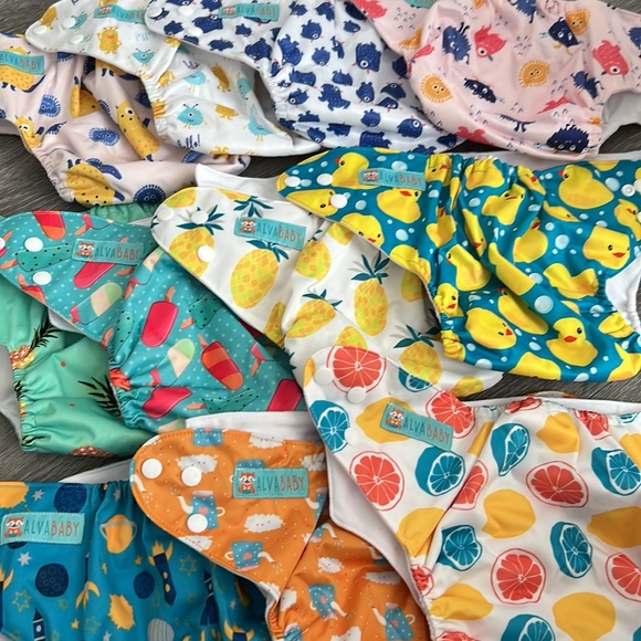 [NEW] AlvaBaby Cloth Diaper Bundle Unisex Prints - Picture 2 of 6